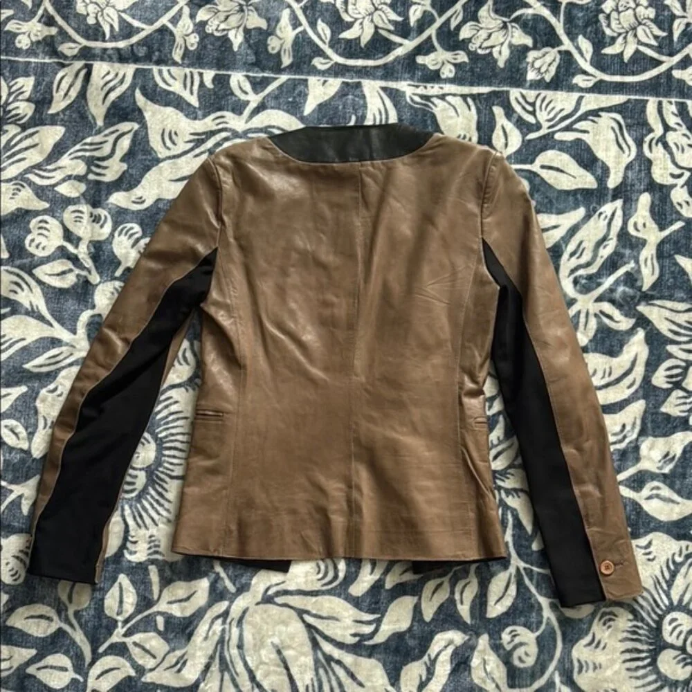 Bod &Christensen Brown Tailored Style Leather Blazer Jacket NWT - Picture 13 of 16